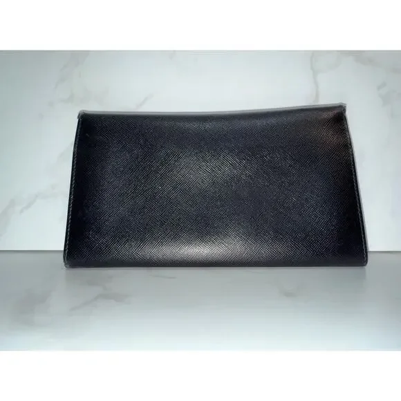 Prada Saffiano Continental Flap Wallet in Black - Picture 8 of 12